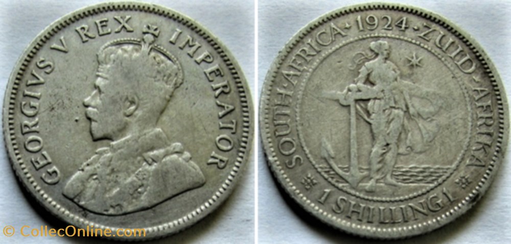 George V - One Shilling 1924 - South Africa monnaies monde afrique du sud george v one shilling 1924 south africa