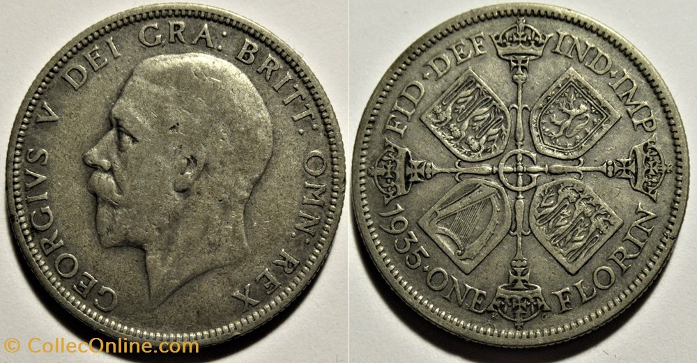 monnaies monde royaume uni george v one florin 1935 great britain