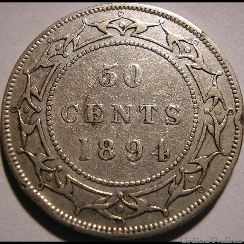 monnaie monde canadum victoria 50 cents 1894 newfoundland