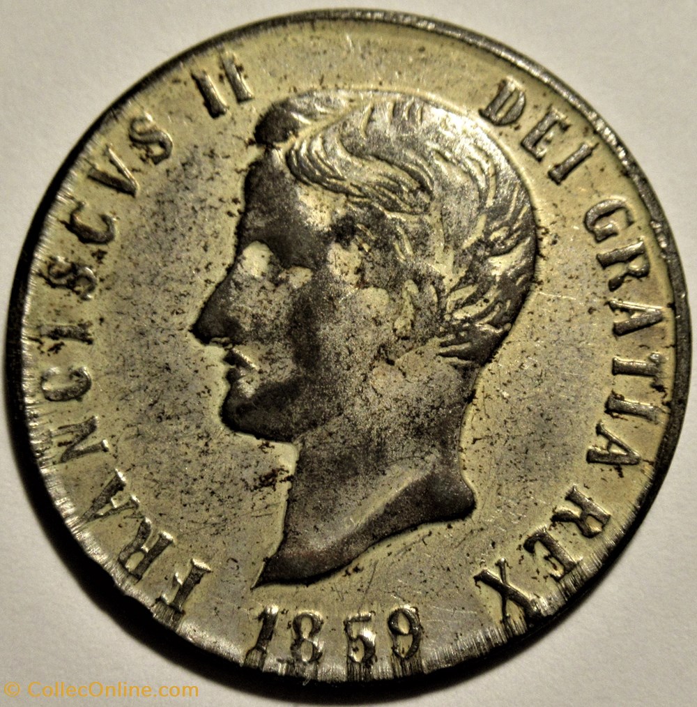 monnaies europe medievale 1859 royaume de naples 120 grana token replica francesco ii