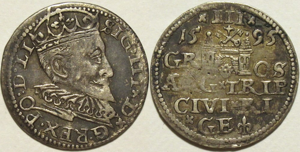 monnaies europe medievale livonie sigismund iii wasa 3 grossus 1595 duchy of livonia