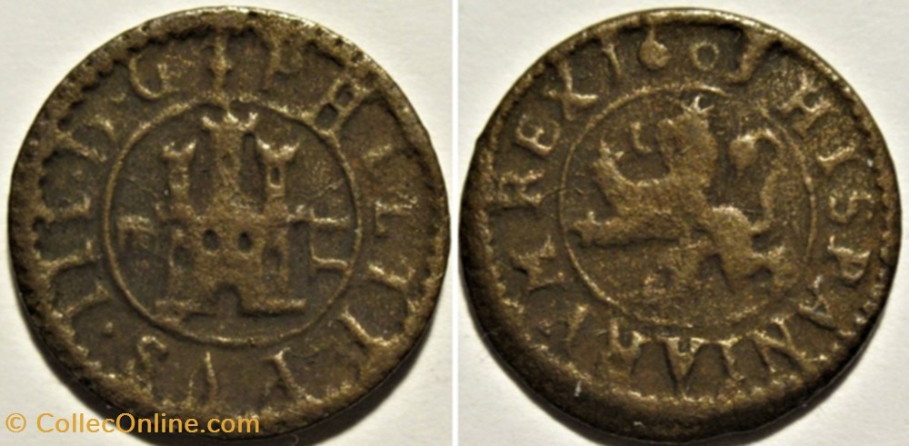 1603 Segovia - 2 Maravedis - Felipe III de España monnaies europe medievale royaume espagne 1603 segovia 2 maravedis felipe iii de espana