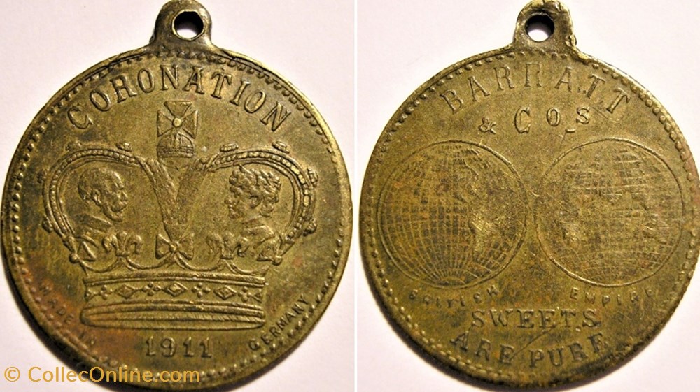 monnaie jeton mereaux george v mary medalet barratt co 1911