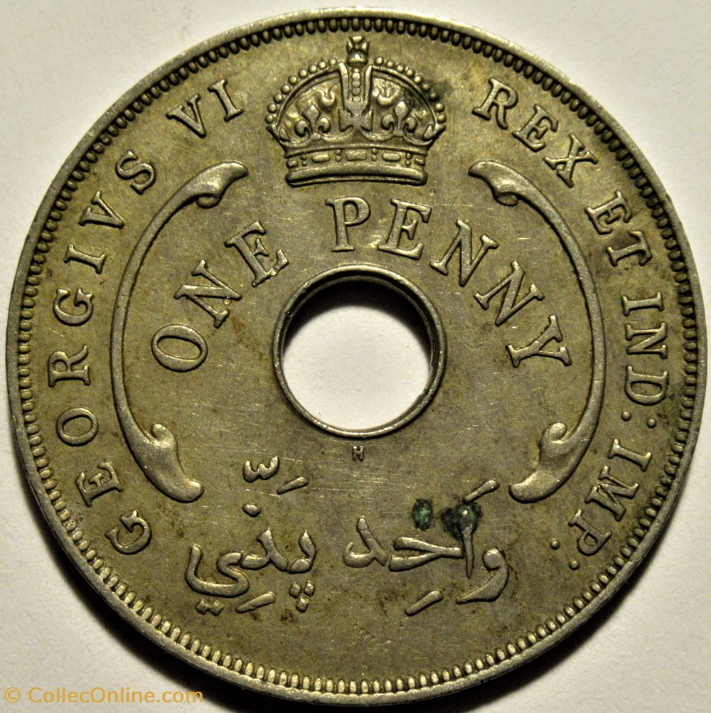 monnaies monde nigeria george vi one penny 1947 west africa