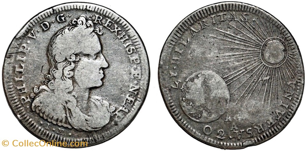 1702 Regno di Napoli, 1/2 Ducato - Filippo V di Borbone monnaies europe medievale royaume de naples 1702 regno di napoli 1 2 ducato filippo v di borbone