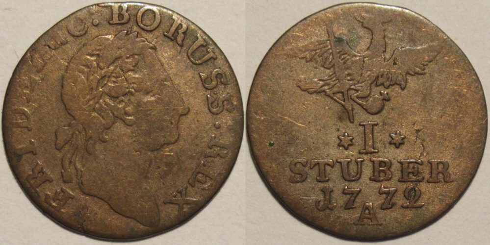 monnaies europe medievale saint empire romain germanique friedrich ii the great 1 stuber 1772 eastern friesland