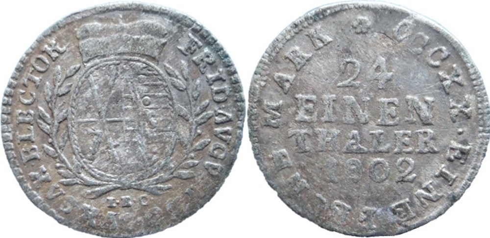 monnaies europe medievale saint empire romain germanique friedrich august iii 1 24 thaler 1802 electorate of saxony
