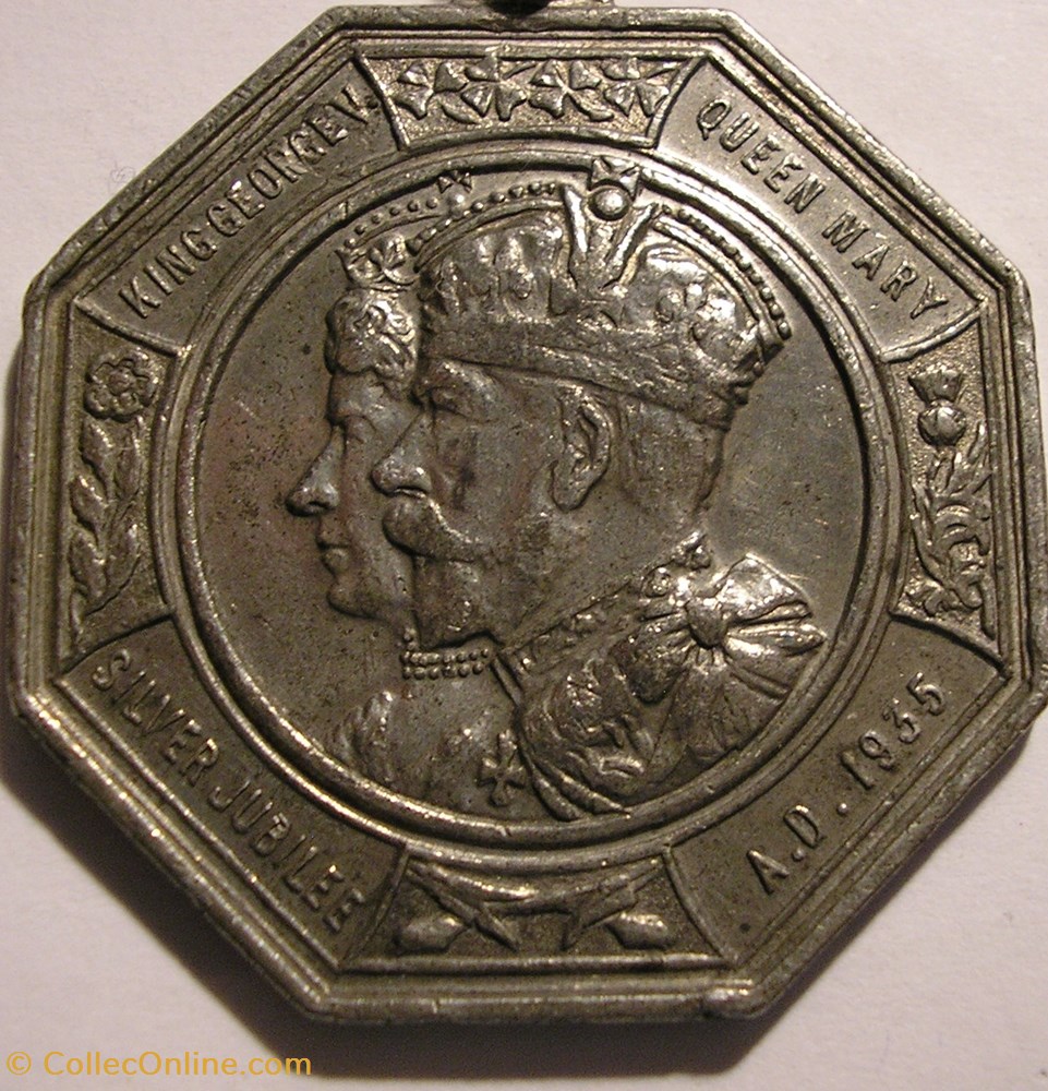 George V & Mary - Silver Jubilee 1935 Medallion - Middlesex, UK 2 medaille royaume uni george v mary silver jubilee 1935 medallion middlesex uk