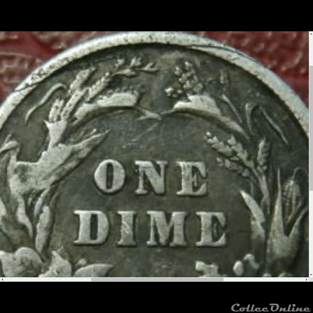 1892 Dime - Error (ex.2) 4 monnaies monde etats unis 1892 dime error ex 2