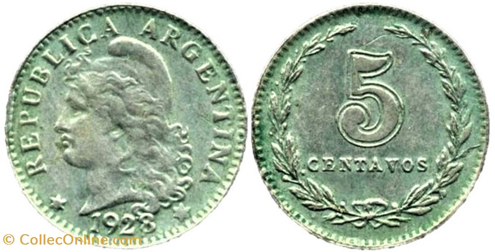 Argentina - 5 Centavos 1928 monnaies monde argentine argentina 5 centavos 1928