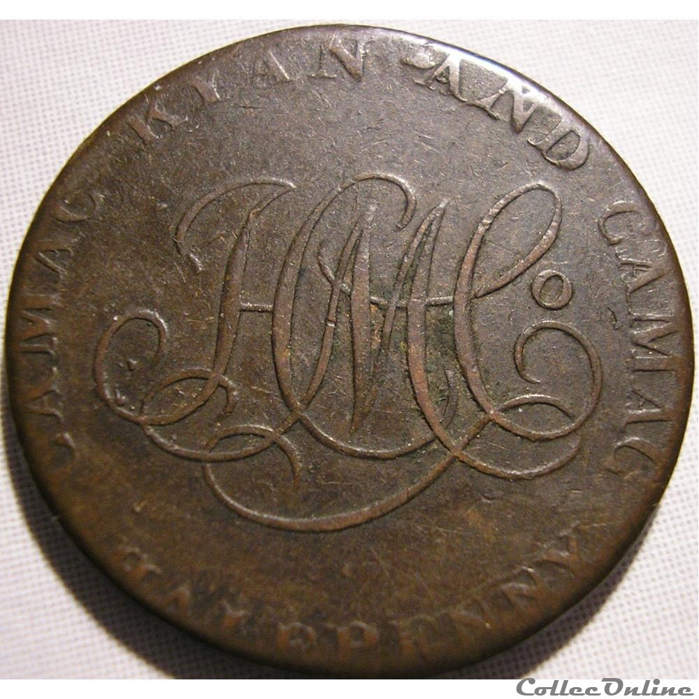 1790's Camac Kyan and Camac - HalfPenny - John of Gaunt 4 monnaie monde royaume uni 179s camac kyan and camac halfpenny john of gaunt