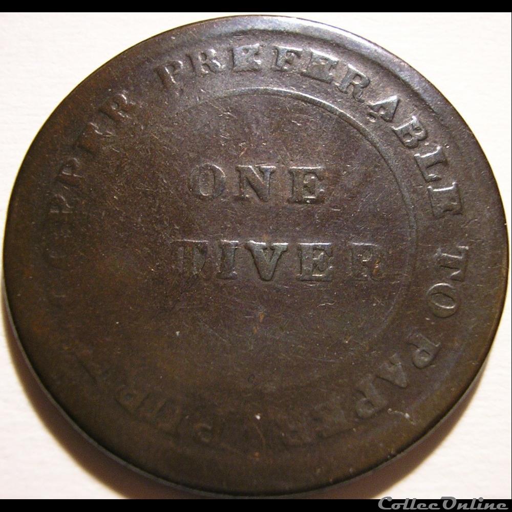 1838 One Stiver - British Guiana (ex.2) monnaie monde guyana 1838 one stiver british guiana ex 2