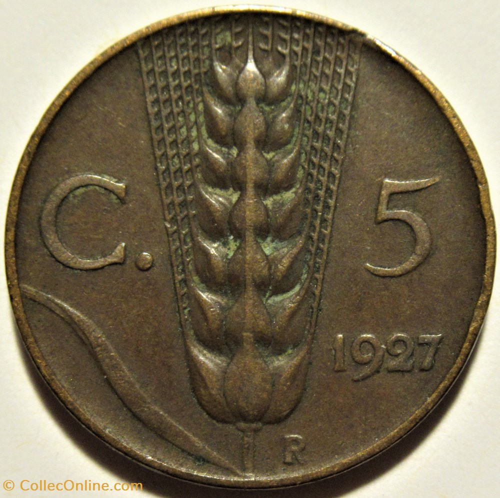 1927 Regno d'Italia, 5 Centesimi, Roma - Vittorio Emanuele III 3 monnaies monde italie 1927 regno italia 5 centesimi roma vittorio emanuele iii