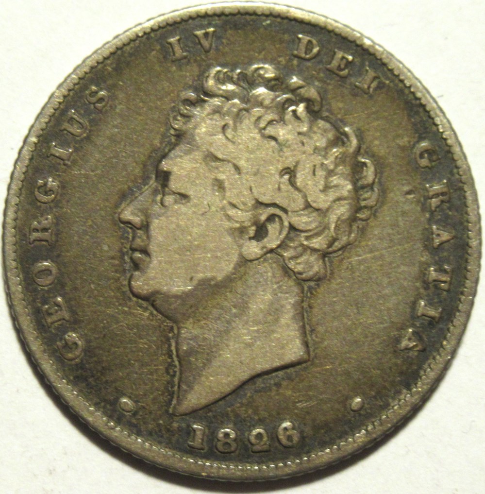イギリス　1826年　Shilling　＠２３ イギリス1826年Shilling＠23