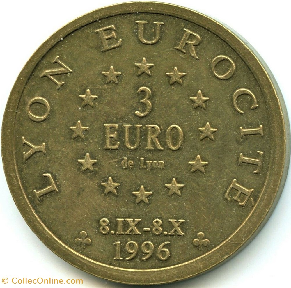 monnaies france modernes 1896 1996 centenaire de fourviere lyon euros des villes 3 euros provisoires