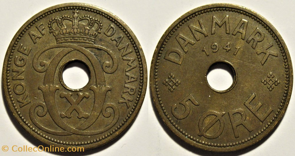 Christian X of Denmark - 5 Øre 1941 Faeroes monnaies monde iles feroe christian x of denmark 5 re 1941 faeroes