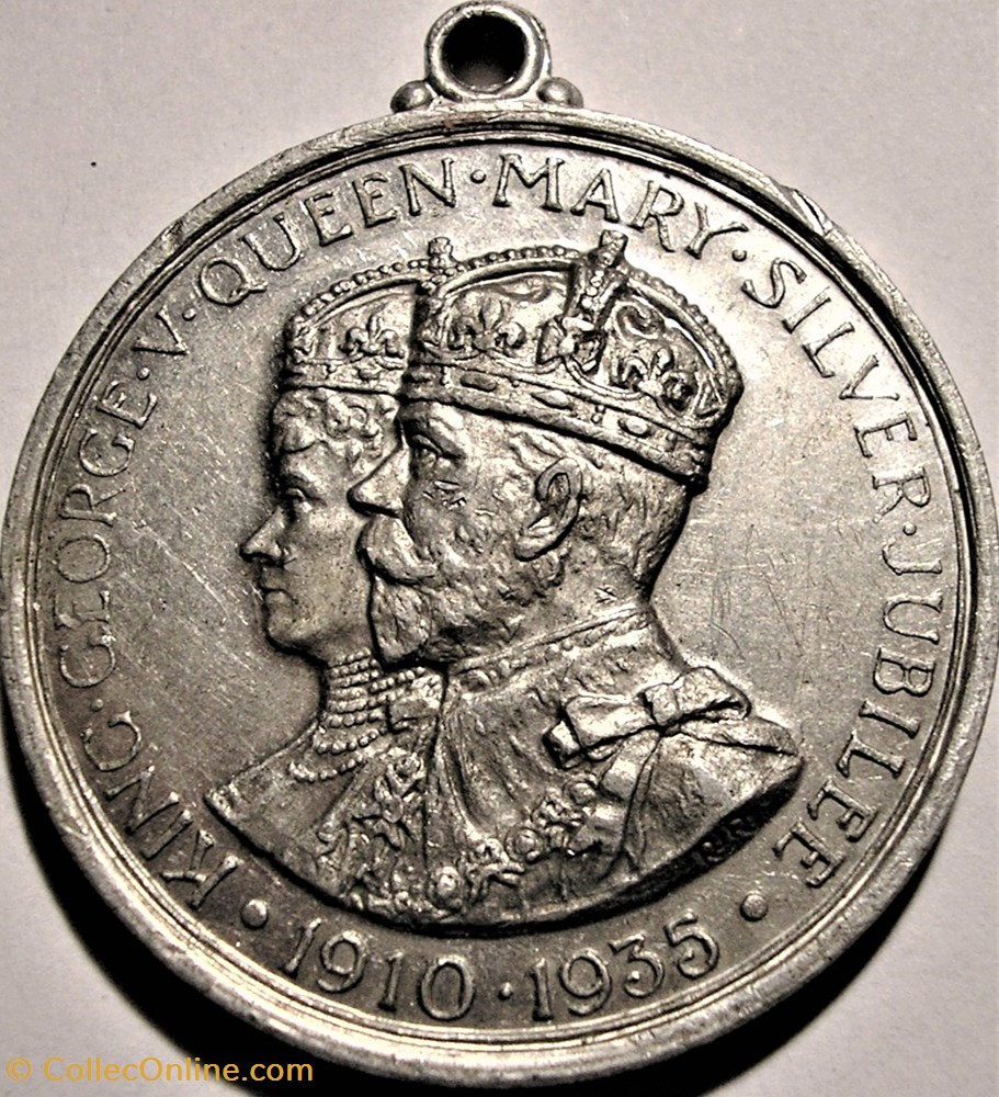 medaille royaume uni george v mary 1935 silver jubilee richmond school medal uk