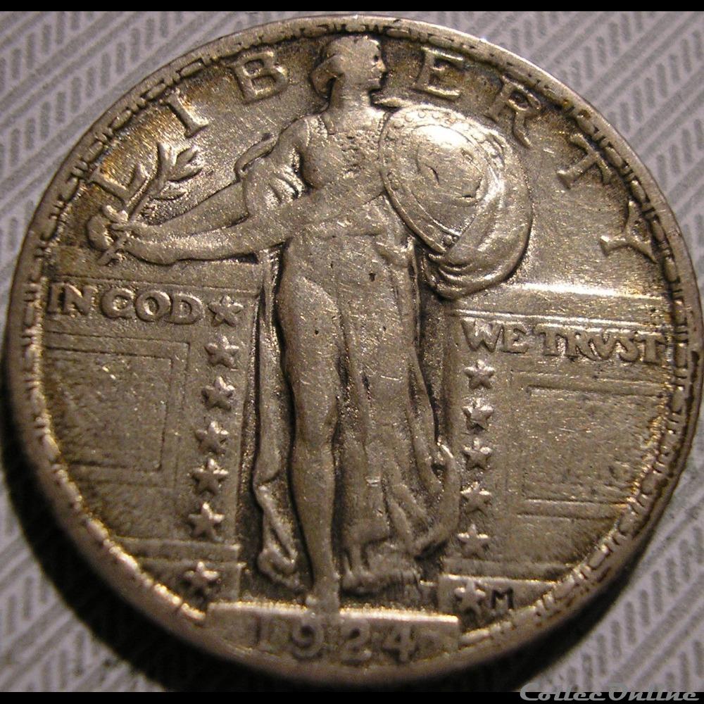1924 Quarter Dollar 3 monnaie monde etat uni 1924 quarter dollar