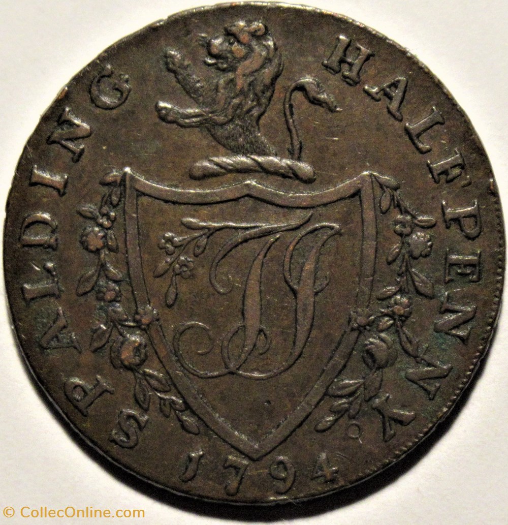 1794 HalfPenny Token T. Jennings - Spalding, Lincolnshire monnaies monde royaume uni 1794 halfpenny token t jennings spalding lincolnshire