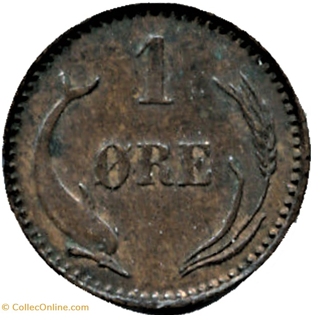 Christian IX Denmark - 1 Øre 1904 3 monnaies monde danemark christian ix denmark 1 re 1904