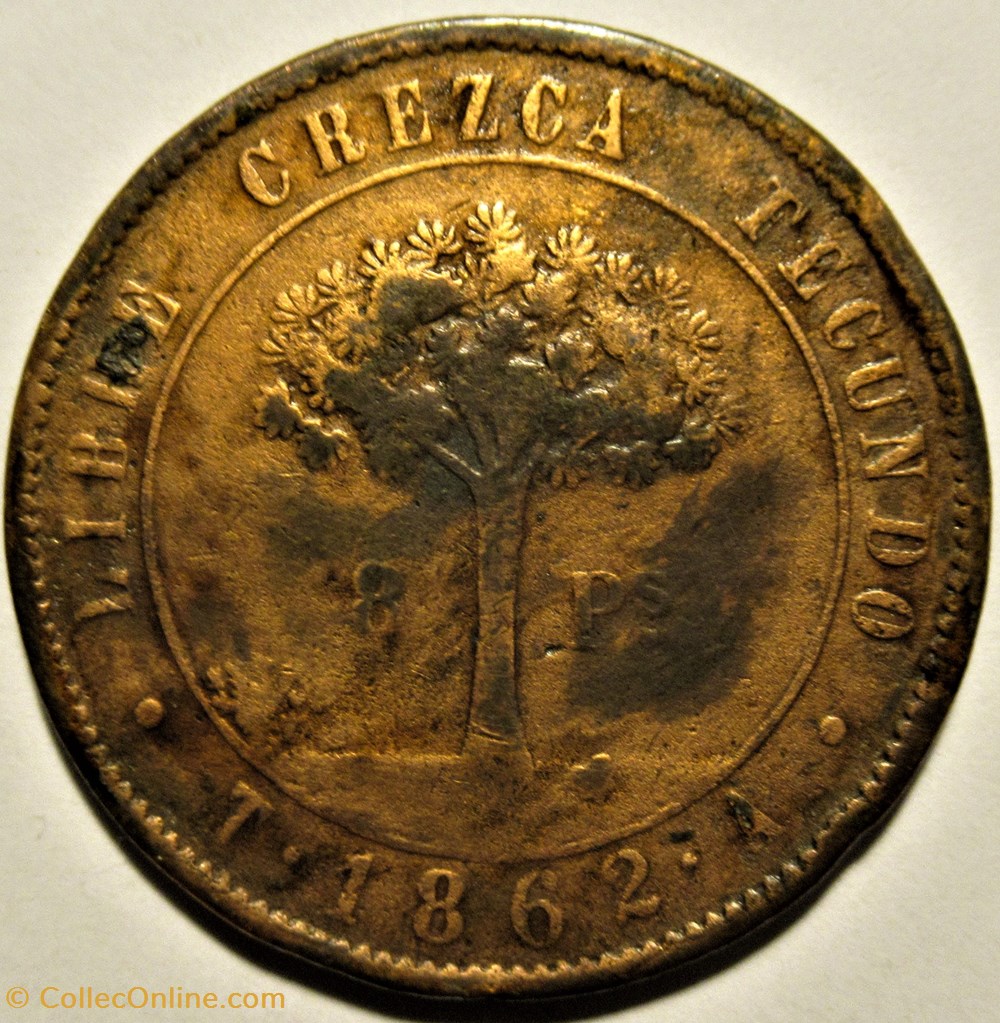 Honduras - 8 Pesos 1862 - Moneda Provisional 3 monnaies monde honduras 8 pesos 1862 moneda provisional