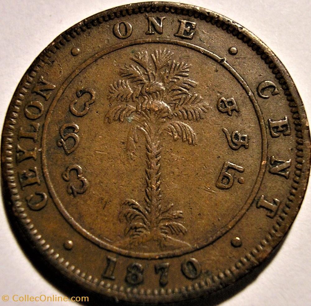 Victoria - One Cent 1870 - Ceylon (ex.2) monnaies monde sri lanka victoria one cent 1870 ceylon ex 2