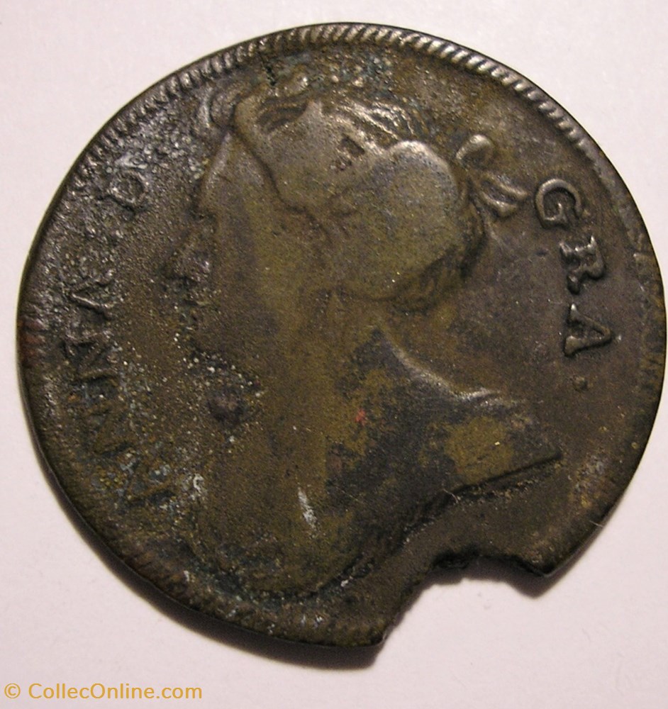 Queen Anne Stuart - 1702 Token, Accession of Throne of England, Scotland and Ireland 2 monnaie jeton mereaux queen anne stuart 1702 token accession of throne of england scotland and ireland