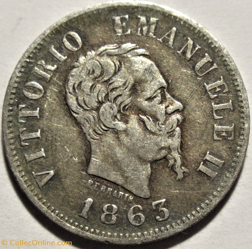 monnaies monde 1863 royaume italie 50 centesimi milano vittorio emanuele ii