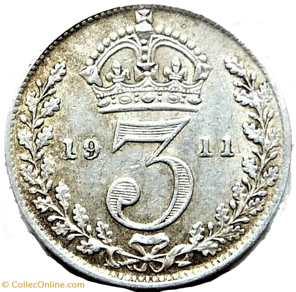 George V - 3 Pence 1911 - United Kingdom monnaies monde royaume george v 3 pence 1911 united kingdom