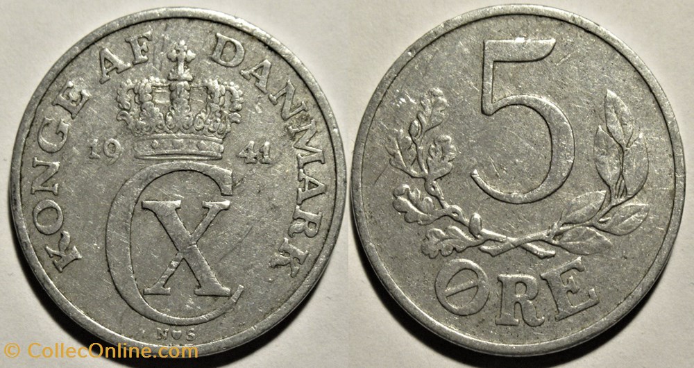 monnaies monde danemark christian x denmark 5 re 1941