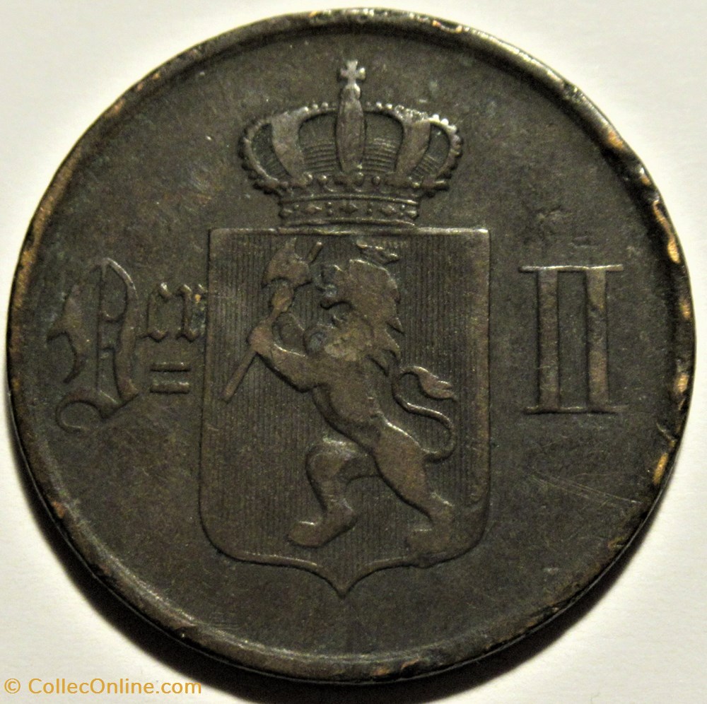 Norway - Oskar II - 5 Øre 1878 2 monnaies monde norvege norway oskar ii 5 re 1878
