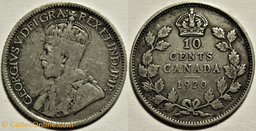 monnaies monde canada george v 10 cents 1920