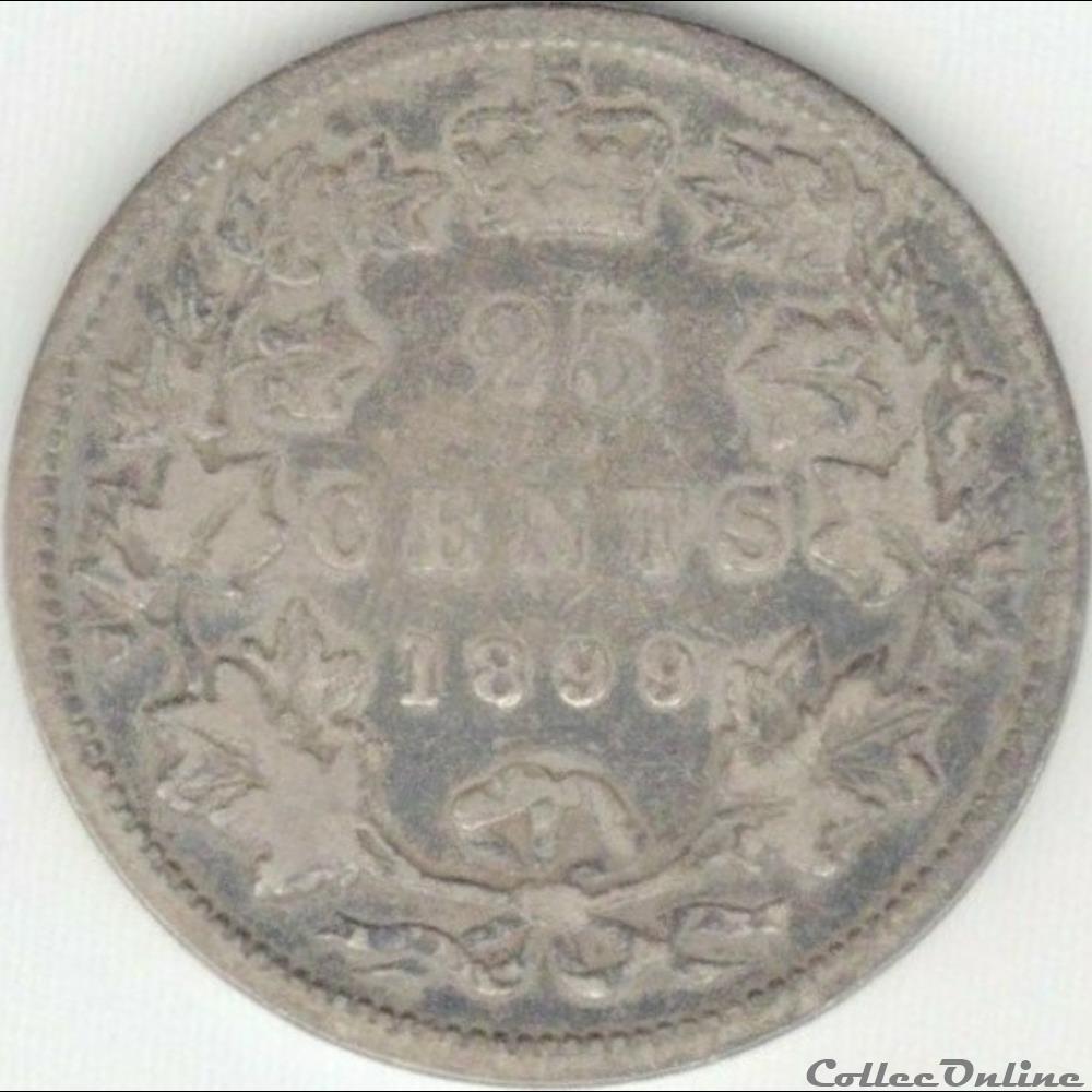 Victoria - 25 Cents 1899 4 monnaie monde canadum victoria 25 cents 1899