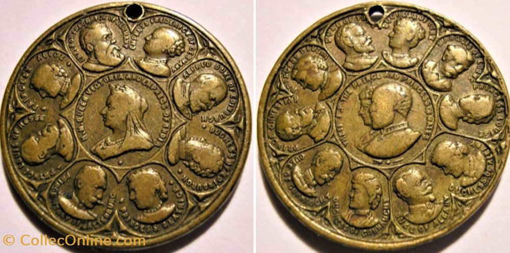 Victoria - The Royal Family Medalet - 1894-95 - UK monnaies paranumismatique jetons poids victoria the royal family medalet 1894 95 uk