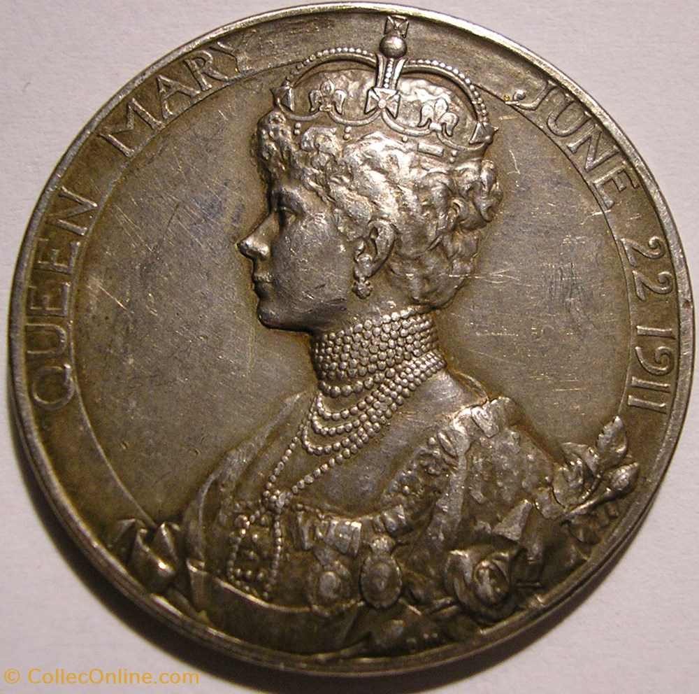 medaille royaume uni george v mary 1911 coronation official silver medal uk
