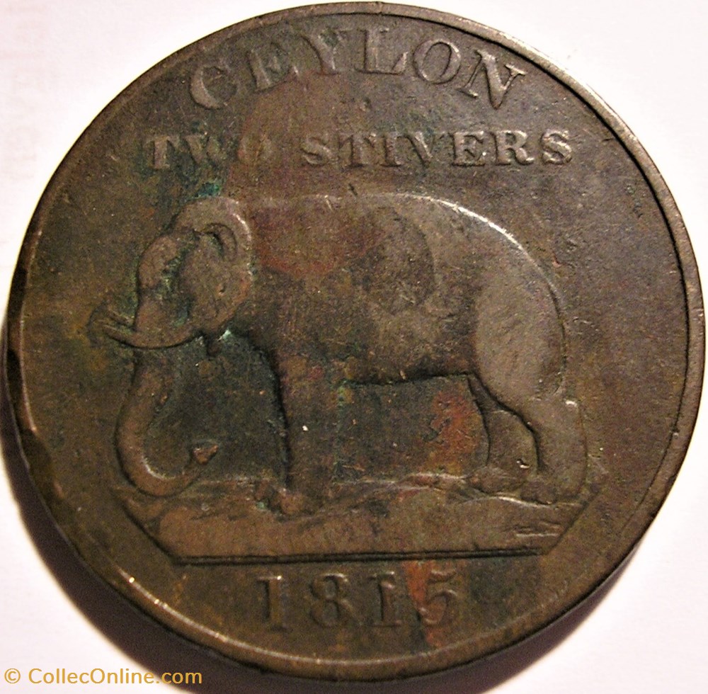 monnaie monde sri lanka george iii two stivers 1815 ceylon