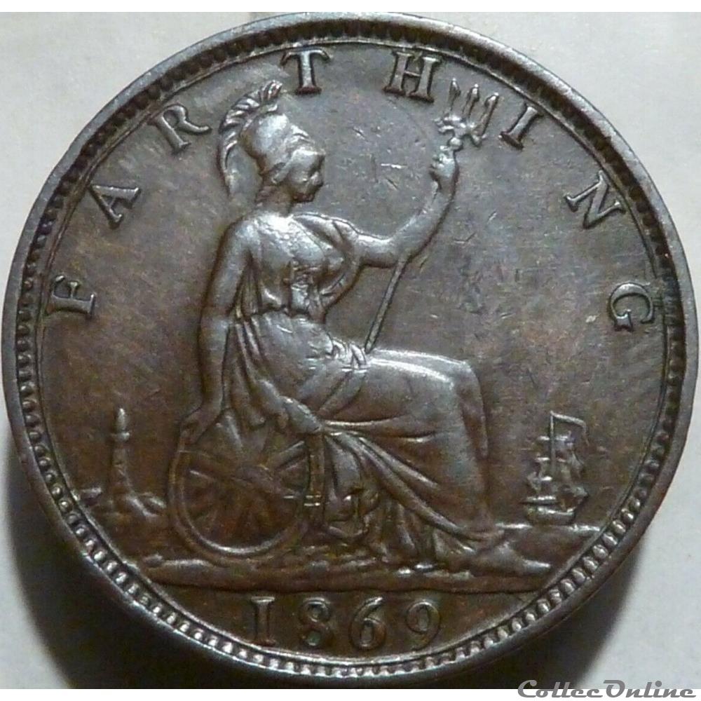 Victoria - One Farthing 1869 - Kingdom of Great Britain monnaie monde royaume uni victoria one farthing 1869 kingdom of great britain