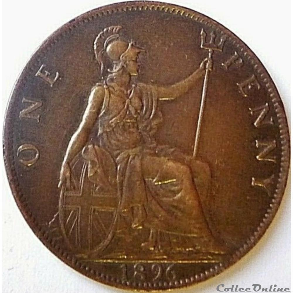 Victoria - One Penny 1896 - Kingdom of Great Britain monnaie monde royaume uni victoria one penny 1896 kingdom of great britain