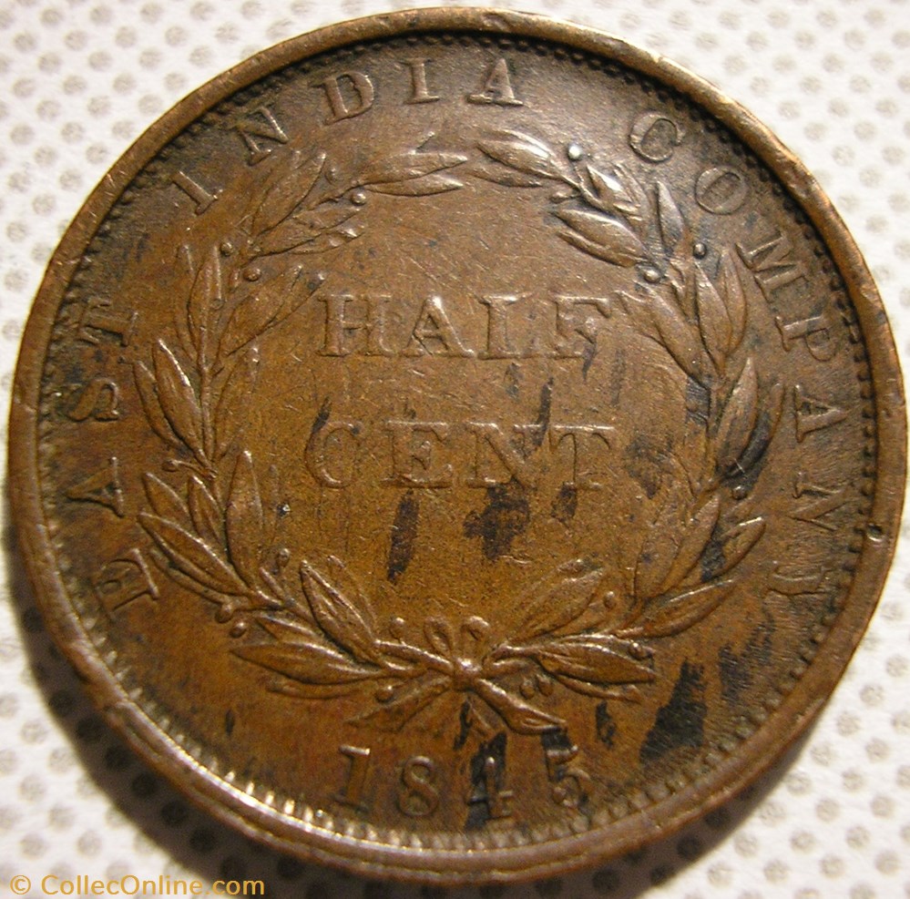 Victoria - Half Cent 1845 - Straits Settlements, Malaysia monnaie monde malaisie victoria half cent 1845 straits settlements malaysia