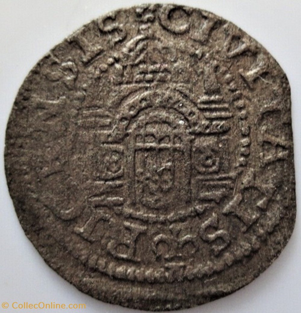 monnaies europe medievale livonie riga free city 1 schilling 1578