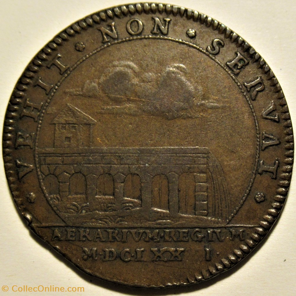 Louis XIV - 1681, Jeton du Trésor Royal, Aqueduc 3 monnaies paranumismatique jetons poids louis xiv 1681 jeton du tresor royal aqueduc