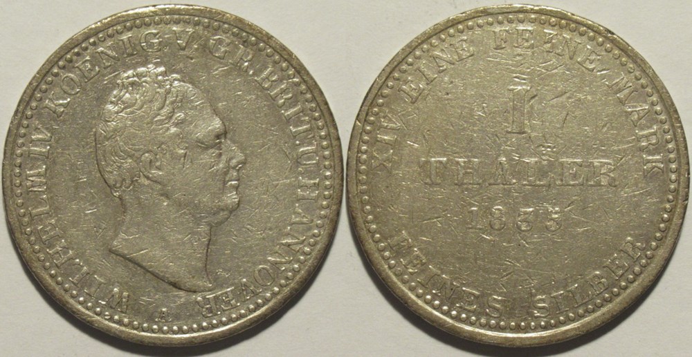 William IV - 1 Thaler 1835 - Kingdom of Hannover monnaies monde allemagne william iv 1 thaler 1835 kingdom of hannover