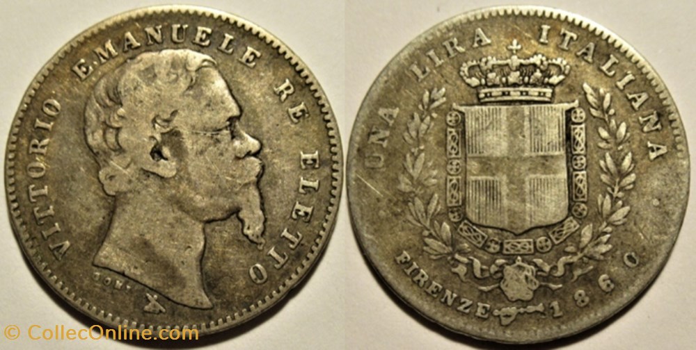 monnaies monde italie 1860 59 province unite del centro italia una lira firenze vittorio emanuele ii