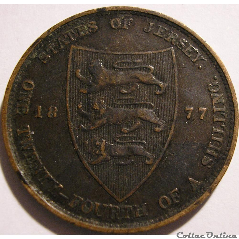 Victoria - 1/24 Shilling 1877 H - Jersey monnaie monde victoria 1 24 shilling 1877 h jersey