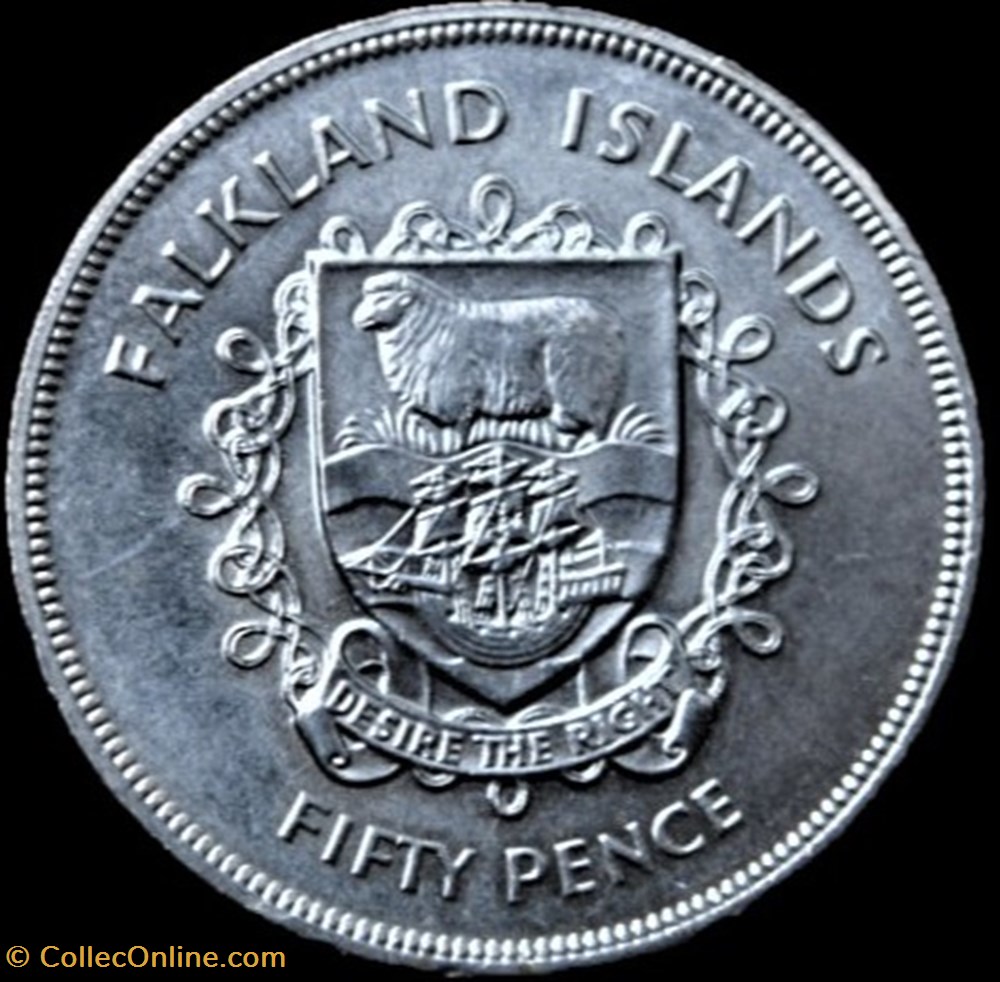 Falkland Islands - 50 Pence 1977 - Silver Jubilee monnaies monde de guernesey falkland islands 50 pence 1977 silver jubilee