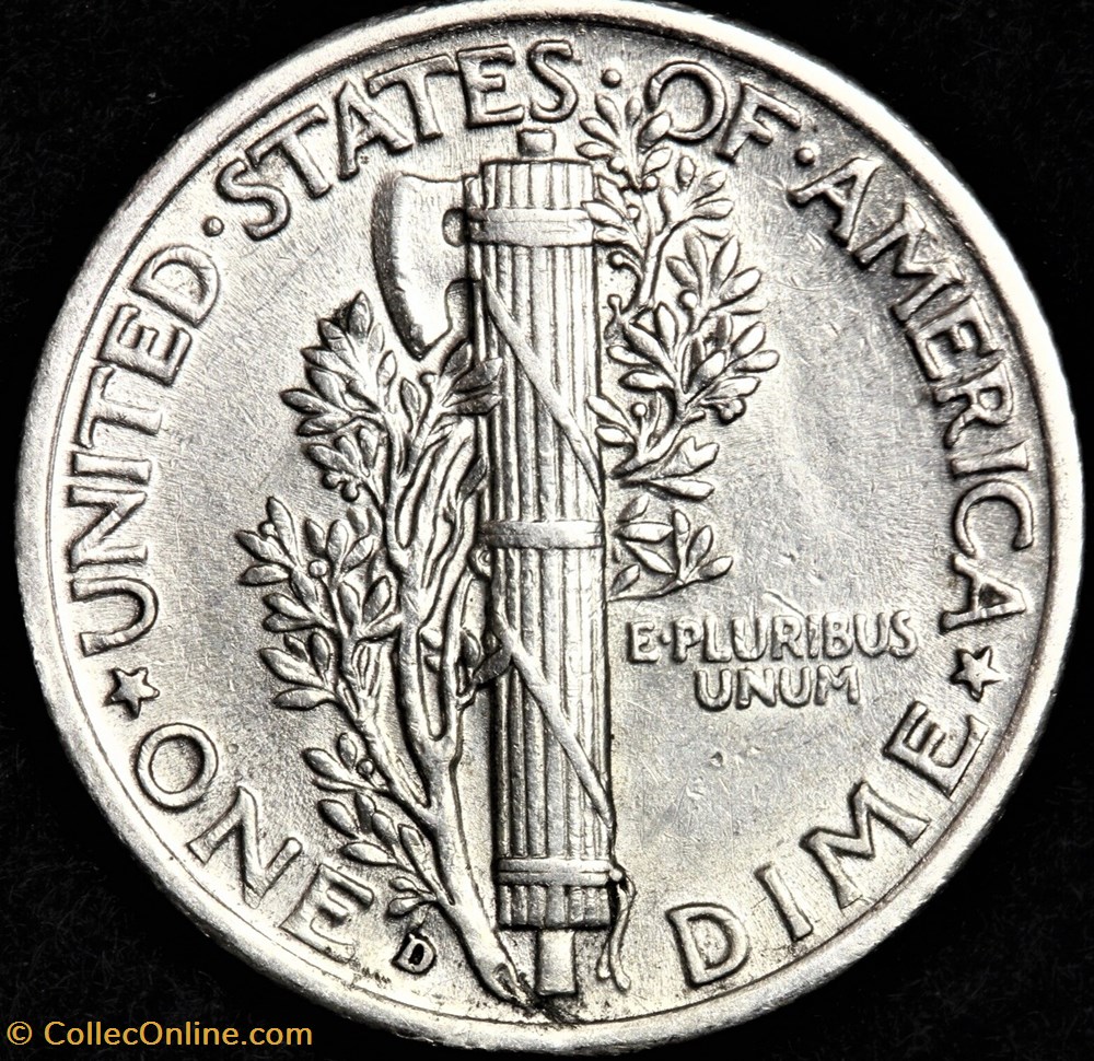 1941 Denver Dime - Variety 2 monnaies monde etats unis 1941 denver dime variety