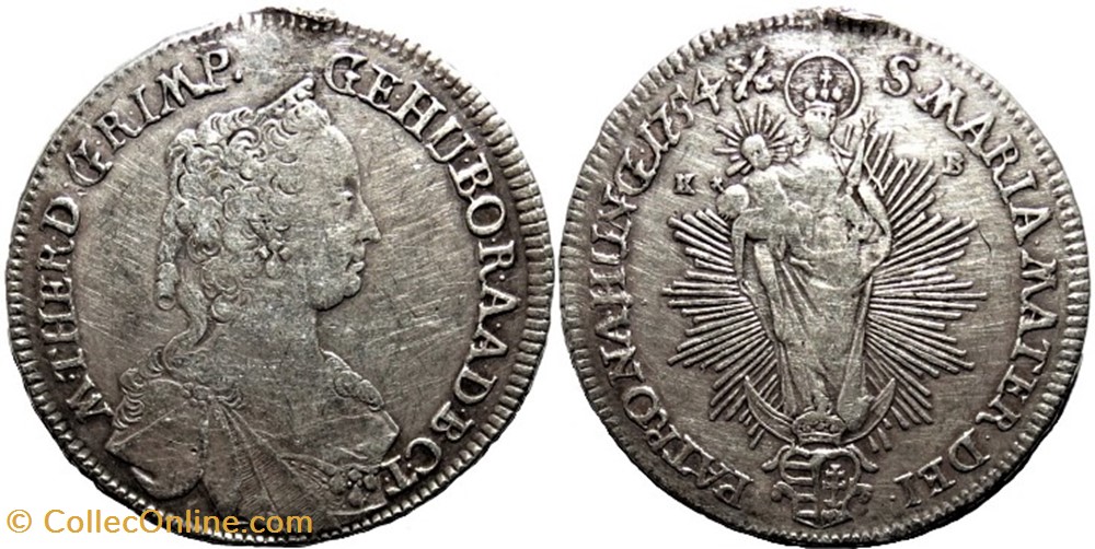 monnaies monde hongrie maria terezia taller 1754 hungary kingdom