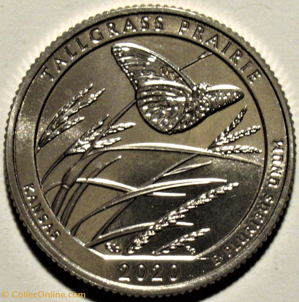 Tallgrass Prairie Nt. Preserve - 2020 S Quarter Dollar - Kansas State 4 monnaies monde etats unis tallgrass prairie nt preserve 2020 s quarter dollar kansas state
