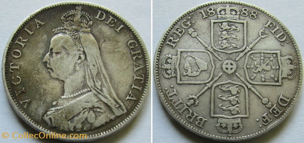 Victoria - Jubilee Double Florin, 1888 - Kingdom of Great Britain monnaies monde royaume uni victoria jubilee double florin 1888 kingdom of great britain