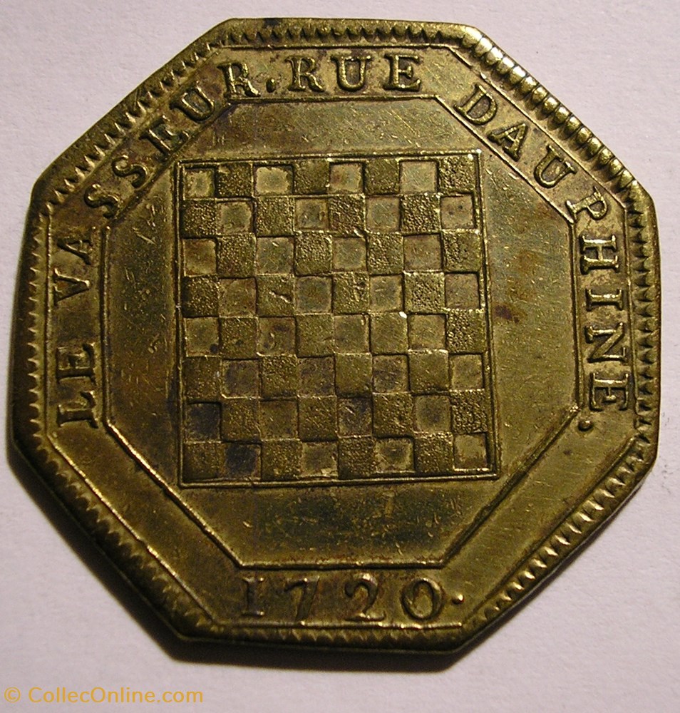monnaie mereaux 1720 jeton corporation le vasseur rue dauphine france